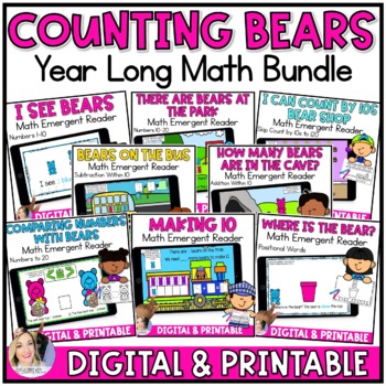 Preview of Counting Bears Math Activities for Kindergarten with Counting, Addition & More