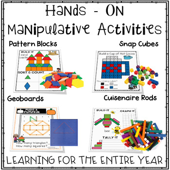 Preview of Year Long Bundle of Hands-On Math Manipulatives Work Stations