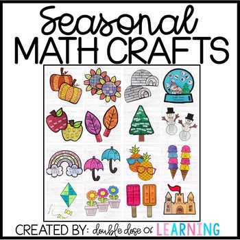Preview of Year-Long Bundle of Seasonal Math crafts for SECOND Grade