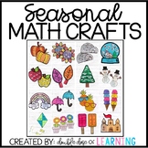 Year-Long Bundle of Seasonal Math crafts for SECOND Grade