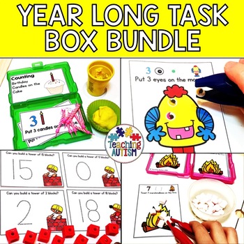 Preview of Task Boxes for Special Education | Year Long Bundle of Task Boxes