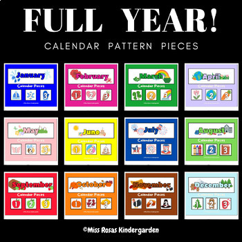 Preview of Full Year Calendar Pattern Pieces
