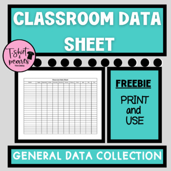 Preview of Year Long Classroom Data Sheet FREEBIE