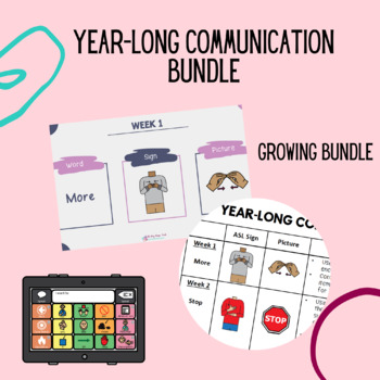 Preview of Year-Long Communication Plan for Nonverbal Students-GROWING Bundle 