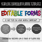Year Long Curriculum Planning Templates - EDITABLE