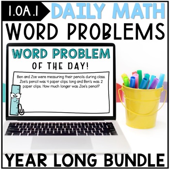 Preview of Word Problems for 1st Grade | Word Problem of the Day Year Long Bundle 1.OA.1