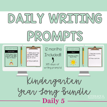 Preview of Year Long Daily Writing Prompts | Creative Writing Prompts | Kindergarten