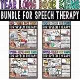 Year Long Door Sign Bundle for Speech Therapy