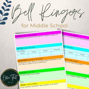 Preview of Year-Long ELA Bell Ringers for Middle School WITH ANSWER KEY!