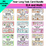 Year Long ELA and Math Task Card Bundle