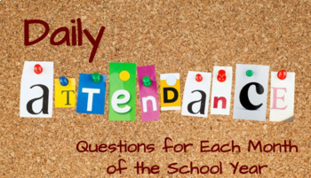 Preview of Year Long Fun & Engaging Daily Attendance Question Slides - Any Grade/Subject