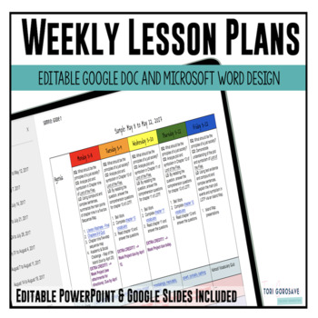 Preview of Year Long Google Doc & Microsoft Word Lesson Plan Templates | DIGITAL