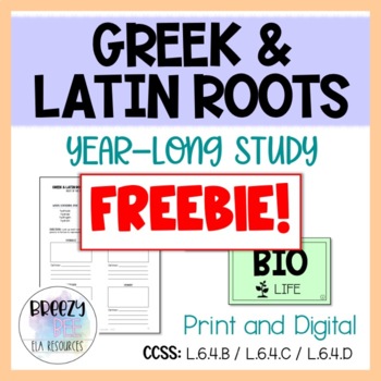 Preview of Greek and Latin Roots Study FREEBIE!