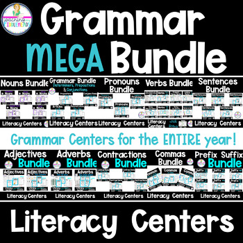 Preview of Year Long Hands-On Grammar Literacy Center MEGA Bundle Activities