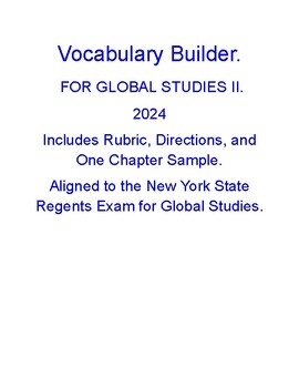 Preview of Year Long Intensive Vocabulary Builder for World History