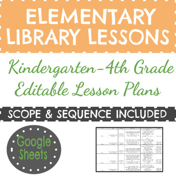 Preview of Year-Long K-4 Library Lesson Plans