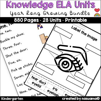 Preview of Year Long Knowledge Units Worksheets with Nursery Rhymes Kindergarten