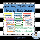Year Long Middle School Units of Study Digital Notebooks Bundle