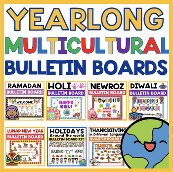 Preview of Year-Long Multicultural Bulletin Board BUNDLE