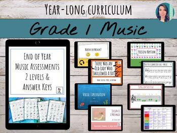 Preview of Year Long Music Lessons & Curriculum for 1st Grade | 30% off