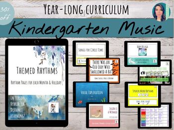 Preview of Year Long Music Lessons & Kindergarten Curriculum | 30% off