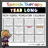 Speech Therapy Homework Calendars | Speech Activities for Nonverbal Students