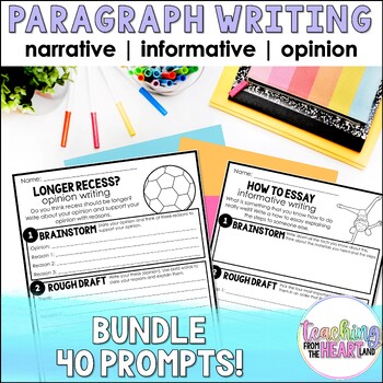 Preview of Year Long Paragraph Writing Prompt Bundle