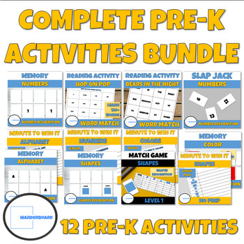 Preview of Year Long PreK Activities & Games Bundle