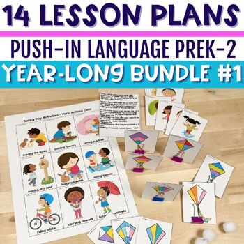 Preview of Year Long Push-In Speech Therapy Lesson Plans by Seasonal Themes #1