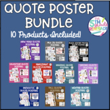 Year Long Quote Poster Bundle- Color and Black line Includ