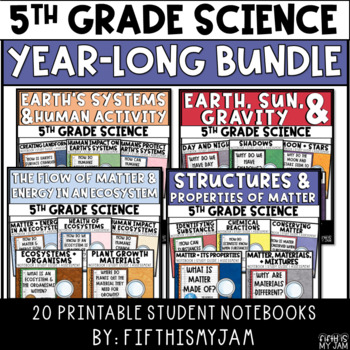 Preview of Year Long Science Bundle | Printable Notebook ONLY Bundle