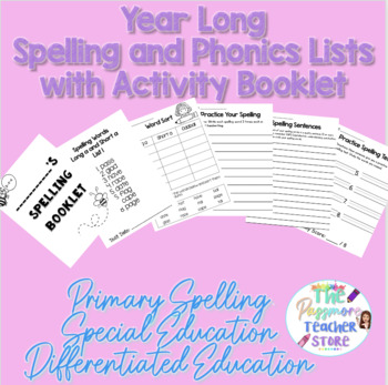 Preview of Year Long Spelling Program and Activity Workbook for Beginners ENTIRE YEAR