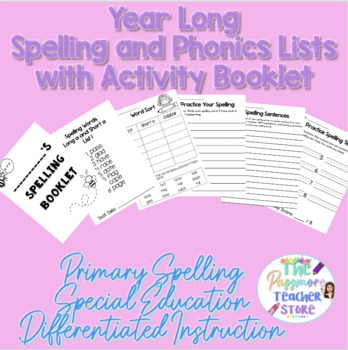 Preview of Year Long Spelling Program and Activity Lists and Workbook BUNDLE