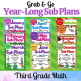 Year-Long Sub Plan Bundle/No prep sub Plans 3rd grade