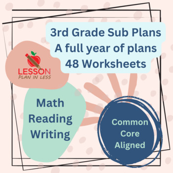 Preview of Year Long Sub Plans - 3rd Grade