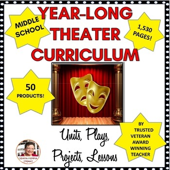 Preview of Year Long Theater Curriculum Lessons Units Plays Projects Grades 6 to 9 Drama