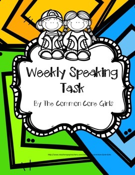 Preview of Speaking Task-Year Long Set of Weekly Prompts-Gr 2-5~Perfect Homework Assignment