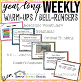 Year Long Weekly Warm Ups - Grammar, Videos, Quotes, Vocab