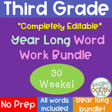 Word Study Bundle All Year! *Completely Editable*