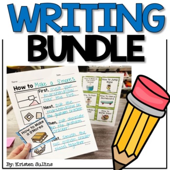 Preview of Year Long Writing Bundle for First Grade (daily writing + stations)