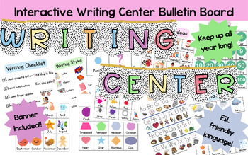 Preview of Year Long Writing Center Interactive Bulletin Board (ESL Friendly!)