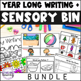 Year Long Writing Center, Sensory Bin, Writing Prompts, & 