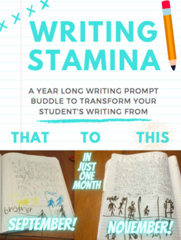 Preview of Year Long Writing Prompts-120 Slides Of "Writing Stamina"