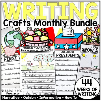 Preview of Year Long Writing Prompts Monthly Writing Crafts Growing Bundle
