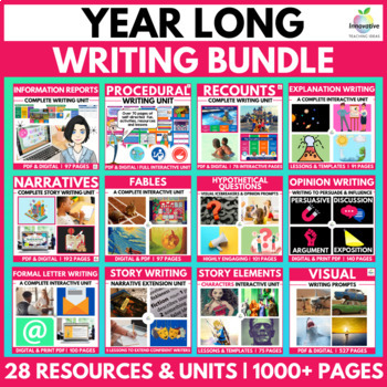 Preview of Year Long Writing Bundle | All Text Structures | Fiction & Nonfiction 1140 Pages