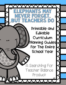 Preview of Monthly All Subject and ELA Planning Guides {Editable and PDF Versions}