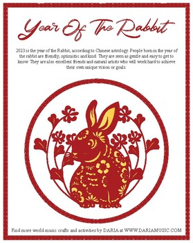 Preview of Year Of The Rabbit Lunar New Year Design, Decal And Coloring Pages