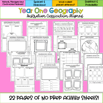 year one australian curriculum aligned geography pack tpt