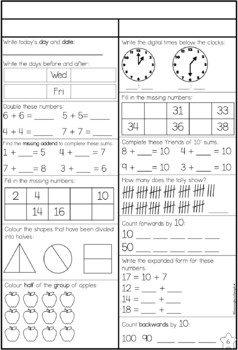 Year One Daily Maths Revision Book 2 by Lauren Fairclough | TpT