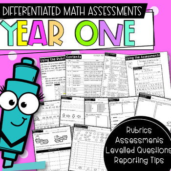 Preview of Year One Math Moderation Assessments | V8 & V9 Australian Curriculum Aligned |